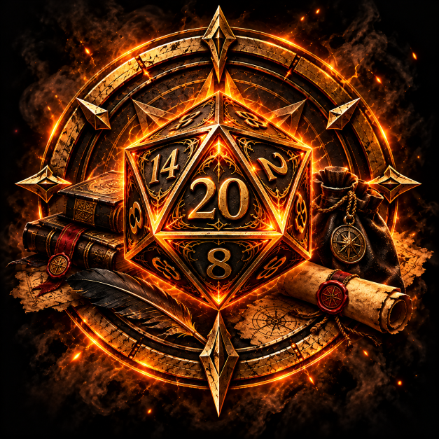 Symbol gier fabularnych z kością k20